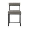 Armen Living Set of 2 Anastasia Dining Chair Iron and Faux Leather Matte Black/Light Gray - 4 of 4