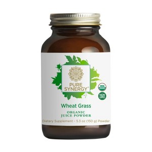 Pure Synergy Organic Wheat Grass Juice Powder – Cold-Pressed Superfood for Energy, Detox & Digestive Health – 5.3 oz - 1 of 4