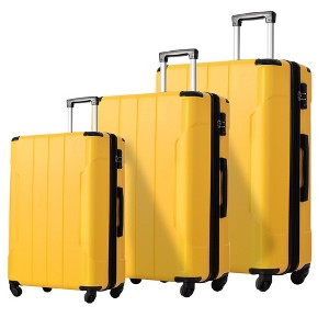 Luggage Sets, 3pcs ABS Hardside Light Suitcase, Expandable Suitcase w/Spinner Wheels Collision-Protection Angle TSA Lock Carry On 20"+24''+28" - 1 of 4