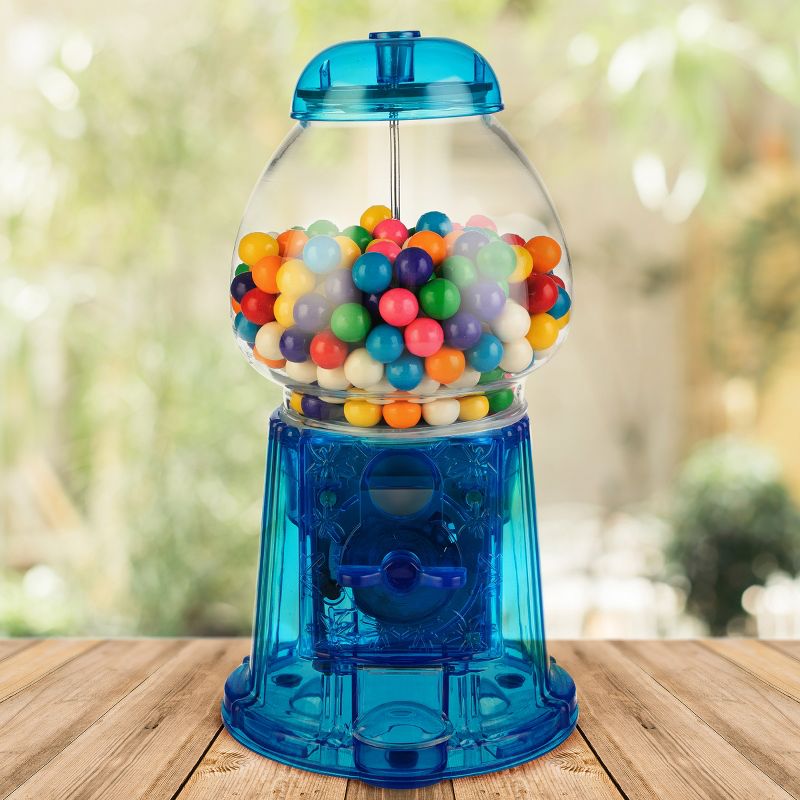 Great Northern Popcorn 11" Translucent Gumball Machine - Coin-Operated Candy Dispenser Vending Machine and Piggy Bank - Blue, 5 of 13