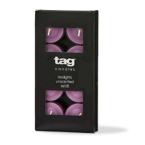 tag Color Studio Tealight Candles Set of 8 Lilac Smokeless Paraffin Wax Burn Time 3 Hrs - 1 of 2