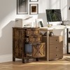 Munora 3-Drawer Vertical File Cabinet, Rustic Farmhouse Office Storage for A4/Letter Size Files, Rustic Brown - 2 of 4
