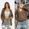 EXLURA Womens 2025 Oversized Cardigan Sweaters Fall Winter Lightweight Soft Knit Cardigan Open Front Button Outwear Coats - 2 of 4