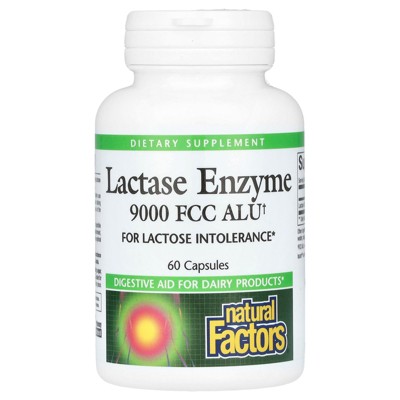 Natural Factors, Lactase Enzyme, Digestive Aid For Lactose and Dairy Intolerance, 60 Capsules
