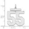 Black Bow Jewelry Sterling Silver, Athletic Collection, Large Polished Number 55 Pendant - 2 of 3