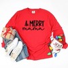 Simply Sage Market Women's Merry Mama Tree Long Sleeve Garment Dyed Tee - 2 of 3