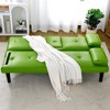 Runesay 67" PVC Convertible Sofa Bed with Fold-Down Backrest and Built-in Cup Holders - 3 of 4