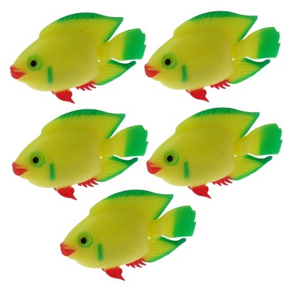 Unique Bargains Plastic Float Fish Aquarium Tank Decor Yellow Green