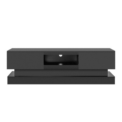 Vynxaria Modern 63-Inch Black TV Stand with LED Lights, High Glossy Front TV Cabinet, 63" x 15.75" x 19.68", for TVs Up to 65"