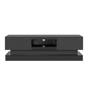 Vynxaria Modern 63-Inch Black TV Stand with LED Lights, High Glossy Front TV Cabinet, 63" x 15.75" x 19.68", for TVs Up to 65" - 1 of 4