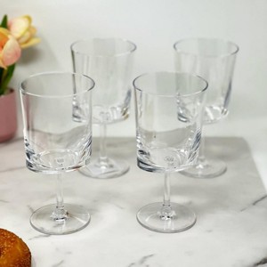 ChicFurnit Drinkware Oval Halo Plastic Wine Glasses Unbreakable Tritan Design for Modern Entertaining, Clear, 3.35"*3.35"*6.9" - 1 of 4