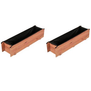 Costway 1/2 PCS Wooden Raised Garden Bed with Drainage Holes, Liner for Vegetable Flower Herb - 1 of 1