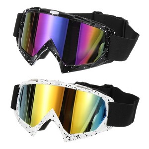 Unique Bargains Windproof Mountaineering Sky Diving Skiing Dirt Bike Goggle 2 Pcs - 1 of 4