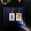 Dreuyet Queen of Hearts Earrings Set, 2-Pair Asymmetric Poker Card & Spade Ace Dangle, Halloween Casino Theme Jewelry for Women. - 3 of 4