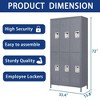 VYNXARIA 6-Door 72"H Metal Lockers with Lock for Employees, Storage Cabinet for Home, Gym, Office, School, Garage - Gray - 4 of 4