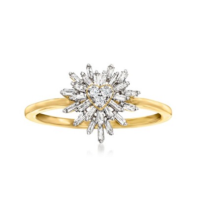 Ross-Simons 0.25 ct. t.w. Diamond Heart Burst Ring in 10kt Yellow Gold