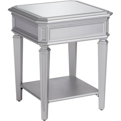 55 Downing Street Aurora 20" Wide Mirrored and Silver Traditional Side Table