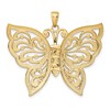 Black Bow Jewelry 14k Yellow Gold & White Rhodium 42mm Filigree Butterfly Pendant - 3 of 4
