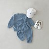 MyKids-Usa Baby Solid Color Long Sleeve Simple Style Hoodie Sets - 3 of 4