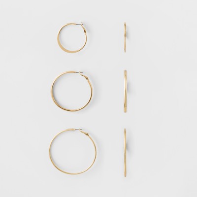 Hoop Earring Set 3ct - A New Day™ Gold