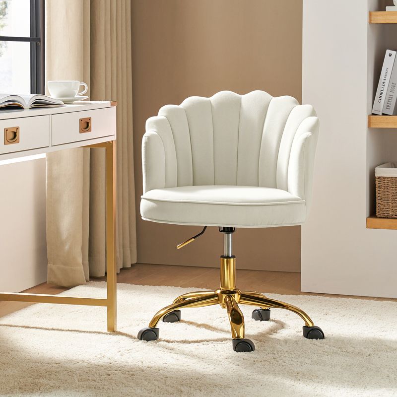 Belanda  Task Chair with Golden Base for Living Room and Office Room | KARAT HOME, 1 of 11