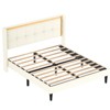 Queen Size Bed Frame Upholstered Platform with Headboard and Strong Wooden Slats,Non-Slip and Noise-Free,No Box Spring, Easy Assembl y (White, Queen ) - 4 of 4