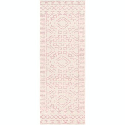 Livabliss Ustad 2'7"x7'3" Runner Tufted Indoor Area Rugs Pale Pink: Stain-Resistant Polypropylene, Classic Shapes, Handmade