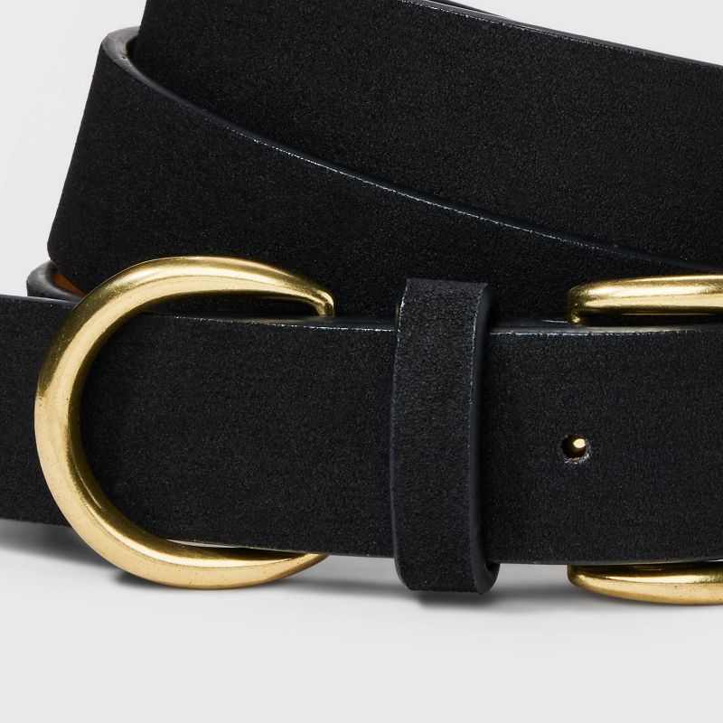 Women's Double Harness Metal Loop Belt - Universal Thread™ Black, 3 of 4