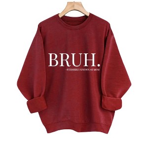 Plus Size Sweatshirts Tops with Crew Neck Long Sleeve Funny Sayings Pullover Sweat Shirts Bruh Formerly Known as Mom Sweatshirt Plus Size - 1 of 4