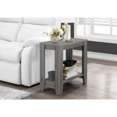 Contemporary Grey Wood Accent Side Table 24" x 12"