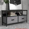 Living Room TV Stand w/ 2 Fabric Drawers, TV Cabinet for 55 Inch TV, Modern Living Room Storage TV Stand, Entertainment Center w/ Open Space, Ideal - 3 of 4