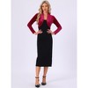 INSPIRE CHIC Women's Long Sleeve Cocktail Party Open Front Cropped Velvet Bolero Shrugs - 3 of 4