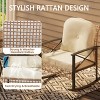 TROPOW 3 PCS Patio Rocking Chairs Outdoor Rattan Bistro Set, Patio Sets , Outdoor Furniture Set Wicker 2Rocking Chairs & 1Table ,Beige & Black - 3 of 4