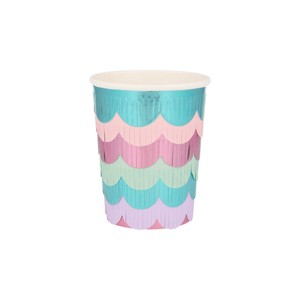 Meri Meri Mermaid Scalloped Fringe Cups (Pack of 8) - 1 of 4