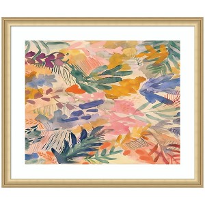 Kate and Laurel Framed Art Flower Market by Amy Lighthall, 26x22, Florence Gold - 1 of 4