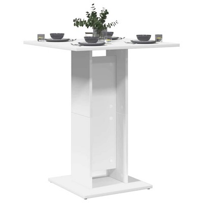vidaXL Bistro Table White 23.6"x23.6"x29.5" Engineered Wood