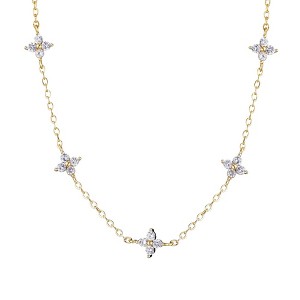 Adornia 14k Gold Plated CZ Flower Station Necklace - 1 of 4