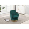 Okak Modern Swivel Barrel Accent Chair, Round Barrel Chairs with Gold Stainless Steel Base, for Living Room Bedroom - 2 of 4