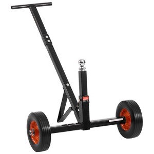 VEVOR Heavy-Duty Trailer Dolly, 600lbs Tongue Weight Capacity, Carbon Steel Trailer Mover with 1-7/8 in Hitch Ball and 10 in Solid Tires,Black+Orange - 1 of 4