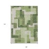 Artichoke Green And Ivory Abstract Washable Indoor Outdoor Area Rug - 3 of 4