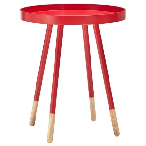 Olcott Mid Century Tray Top Accent Table - Red - Inspire Q