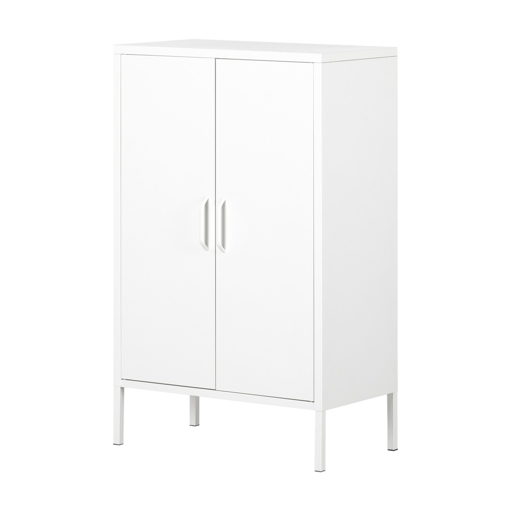 Photos - Wardrobe Eddison 2 Door Storage Cabinet Pure White - South Shore