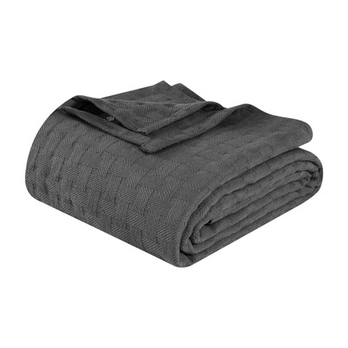 Dark grey cotton discount throw