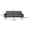 Royal Hampton Fabric Adjustable Sofa with Square Tufted Back, Light Gray - 3 of 4