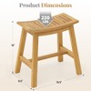Costway Shower Bench Teak Wood Shower Stool w/ Curved Seat Waterproof Bath Bench - 3 of 4