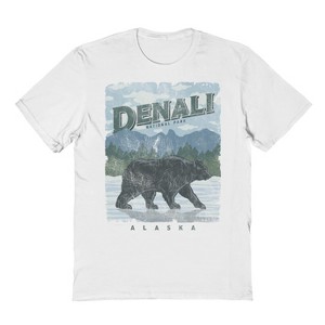 Rerun Island Men's Denali National Park Alaska Bear Short Sleeve Graphic Cotton T-shirt - 1 of 1
