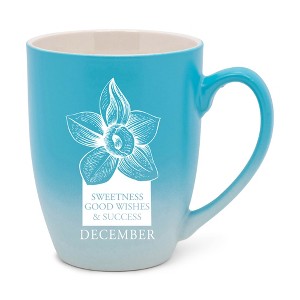 Elanze Designs Sweetness Good Wishes And Success Two Toned Ombre Matte Teal and White 12 ounce Ceramic Stoneware Coffee Cup Mug - 1 of 4