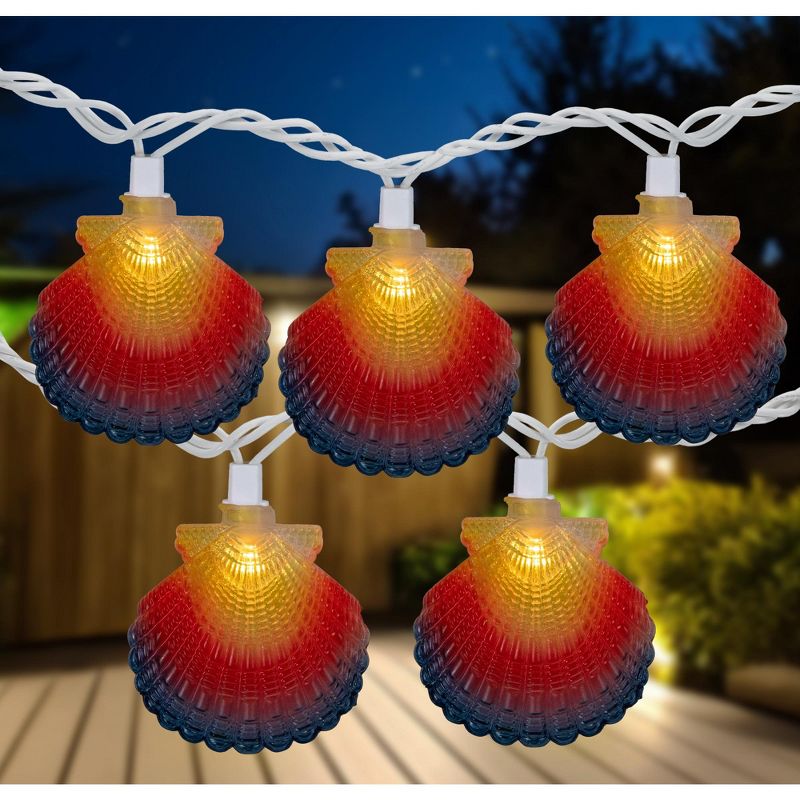 Northlight 10ct Seashell Outdoor Patio String Light Set, 7.25ft White Wire, 2 of 7