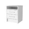 Gulches Nightstand, Two Drawers, Concealed Shelf,White - 3 of 4