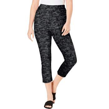 Ellos Women's Plus Size Knit Capri Leggings - 30/32, Black : Target